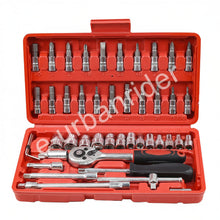 Cargar imagen en el visor de la galería, Juego de Herramientas para Auto 46 Piezas – Destornillador 1/4”, Acero al Carbono y Cromo Vanadio con Estuche e-urbanrider
