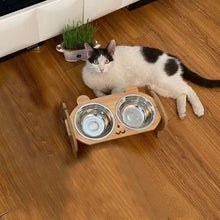 Charger l'image dans la galerie, Cuencos elevados de madera para perros con soporte, cuencos de agua para comida de gato y cachorro elevado ajustable, alimentador de conejos para mascotas pequeñas y medianas ESOCATS
