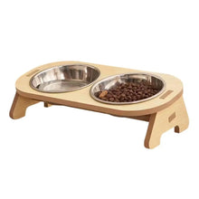 Charger l'image dans la galerie, Cuencos elevados de madera para perros con soporte, cuencos de agua para comida de gato y cachorro elevado ajustable, alimentador de conejos para mascotas pequeñas y medianas ESOCATS

