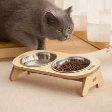 Charger l'image dans la galerie, Cuencos elevados de madera para perros con soporte, cuencos de agua para comida de gato y cachorro elevado ajustable, alimentador de conejos para mascotas pequeñas y medianas ESOCATS
